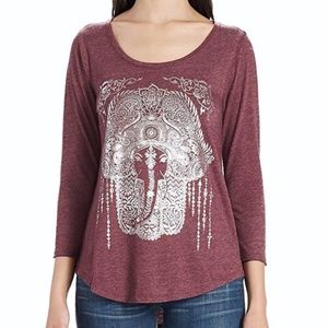 NWT Lucky Brand Print Hamsa Hand Tee size L